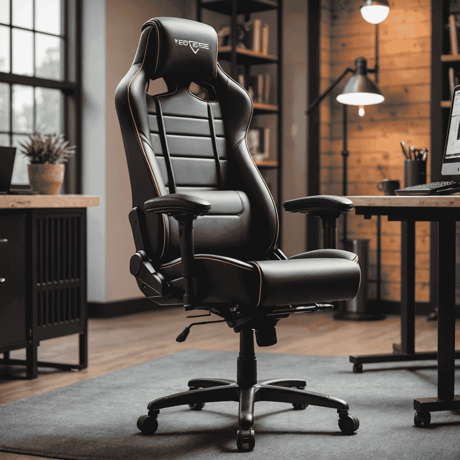 A close-up of the VictoryForge chair's adjustable features, highlighting the ergonomic design and premium materials.